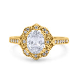 Halo Ballerina Style Oval Natural Stone