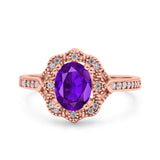 Halo Ballerina Style Oval Natural Stone