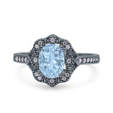 Halo Ballerina Style Oval Natural Stone