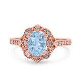 Halo Ballerina Style Oval Natural Stone