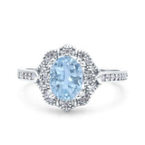 Halo Ballerina Style Oval Natural Stone