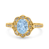 Halo Ballerina Style Oval Natural Stone