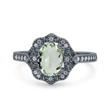 Halo Ballerina Style Oval Natural Stone