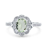 Halo Ballerina Style Oval Natural Stone