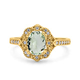 Halo Ballerina Style Oval Natural Stone