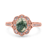 Halo Ballerina Style Oval Natural Stone