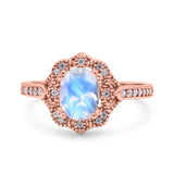 Halo Ballerina Style Oval Natural Stone