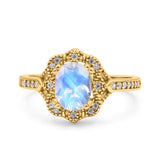 Halo Ballerina Style Oval Natural Stone