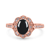 Halo Ballerina Style Oval Natural Stone