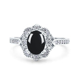 Halo Ballerina Style Oval Natural Stone