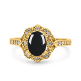 Halo Ballerina Style Oval Natural Stone