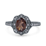 Halo Ballerina Style Oval Natural Stone