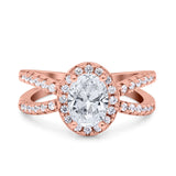 Halo Split Shank Oval Natural Stone