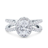 Halo Split Shank Oval Natural Stone