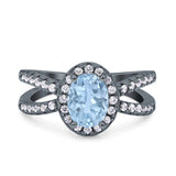 Halo Split Shank Oval Natural Stone