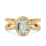 Halo Split Shank Oval Natural Stone