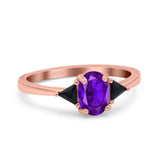 Three Stone Oval Natural Stone Trio Ring