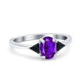 Three Stone Oval Natural Stone Trio Ring