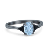 Three Stone Oval Natural Stone Trio Ring