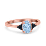 Three Stone Oval Natural Stone Trio Ring
