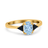 Three Stone Oval Natural Stone Trio Ring