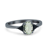 Three Stone Oval Natural Stone Trio Ring