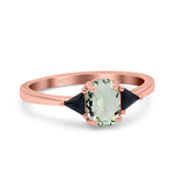 Three Stone Oval Natural Stone Trio Ring