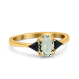 Three Stone Oval Natural Stone Trio Ring