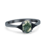 Three Stone Oval Natural Stone Trio Ring