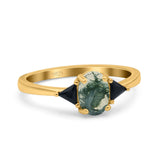 Three Stone Oval Natural Stone Trio Ring