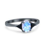 Three Stone Oval Natural Stone Trio Ring
