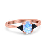 Three Stone Oval Natural Stone Trio Ring