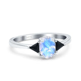 Three Stone Oval Natural Stone Trio Ring