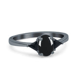 Three Stone Oval Natural Stone Trio Ring