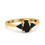 Three Stone Oval Natural Stone Trio Ring