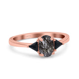 Three Stone Oval Natural Stone Trio Ring