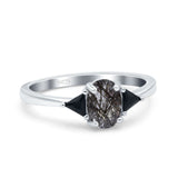 Three Stone Oval Natural Stone Trio Ring