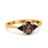 Three Stone Oval Natural Stone Trio Ring