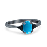 Three Stone Oval Natural Stone Trio Ring