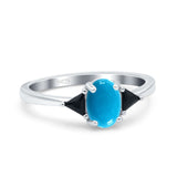 Three Stone Oval Natural Stone Trio Ring