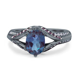 Two Tone Oval Natural Stone Ring