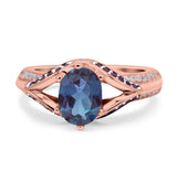 Two Tone Oval Natural Stone Ring