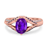 Two Tone Oval Natural Stone Ring