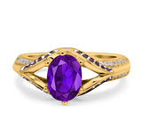 Two Tone Oval Natural Stone Ring