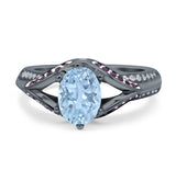 Two Tone Oval Natural Stone Ring