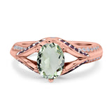 Two Tone Oval Natural Stone Ring