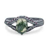 Two Tone Oval Natural Stone Ring