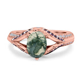 Two Tone Oval Natural Stone Ring