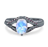 Two Tone Oval Natural Stone Ring