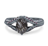 Two Tone Oval Natural Stone Ring